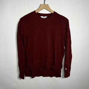 JoyLab Sweater Women Size XS Maroon‎ Red Crewneck Pullover Sweatshirt Side Slit